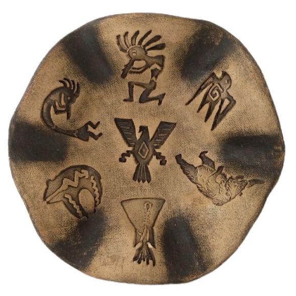 Native American Pottery Kokopelli Bowl SHORTY Fetish Bear Teepee Thunderbird Vtg - Picture 3 of 16